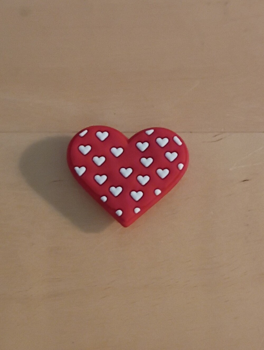 10 for $10 Jibbitz Croc Charms - Red Heart  with White Hearts  - New Shoe Charm